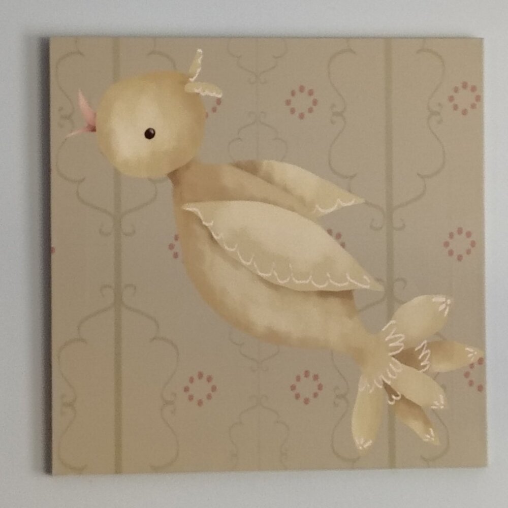 Giclée Canvas Print Birdie Oopsy Daisy by Artist Meghann O'Hara